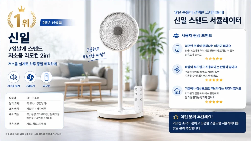 2026 서큘레이터 추천 TOP5 제품 비교 이미지