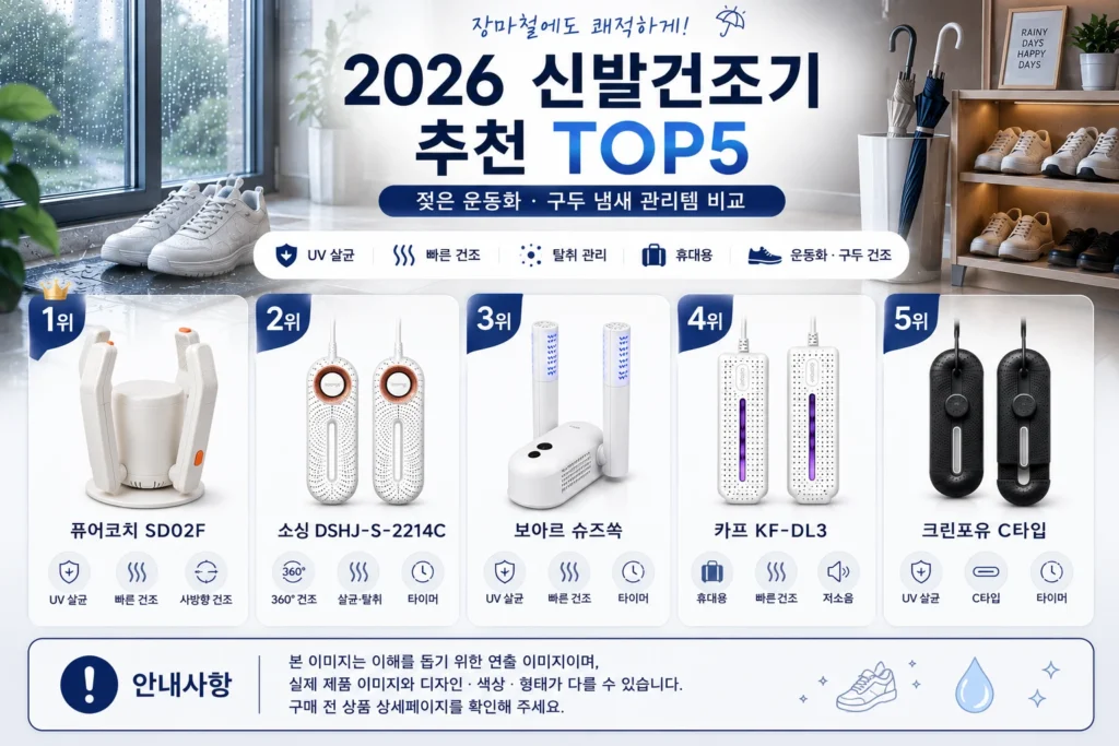 2026 신발건조기 추천 TOP5 제품 비교 이미지
