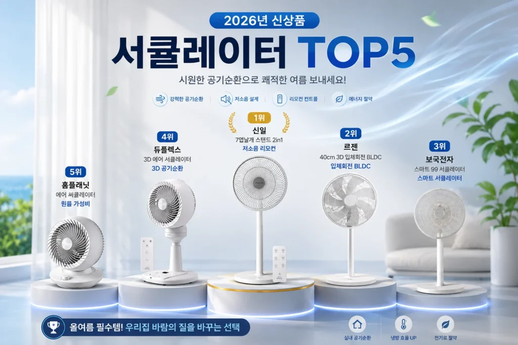 2026 서큘레이터 추천 TOP5 제품 비교 이미지
