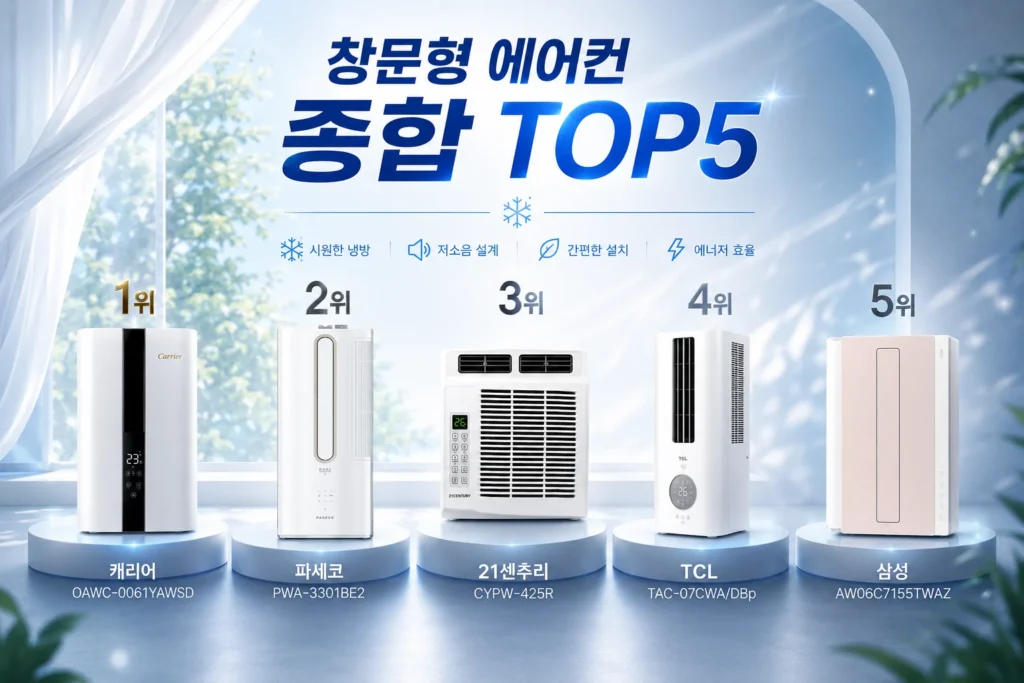 2026 창문형 에어컨 추천 TOP5 제품 비교 이미지