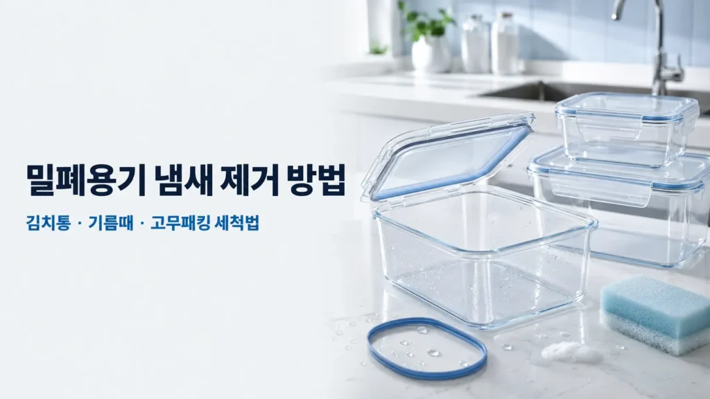 밀폐용기 냄새 제거와 김치통 기름때 및 고무패킹 세척 방법