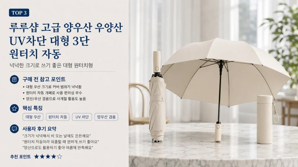 2026 양우산 추천 TOP5 제품 비교 이미지