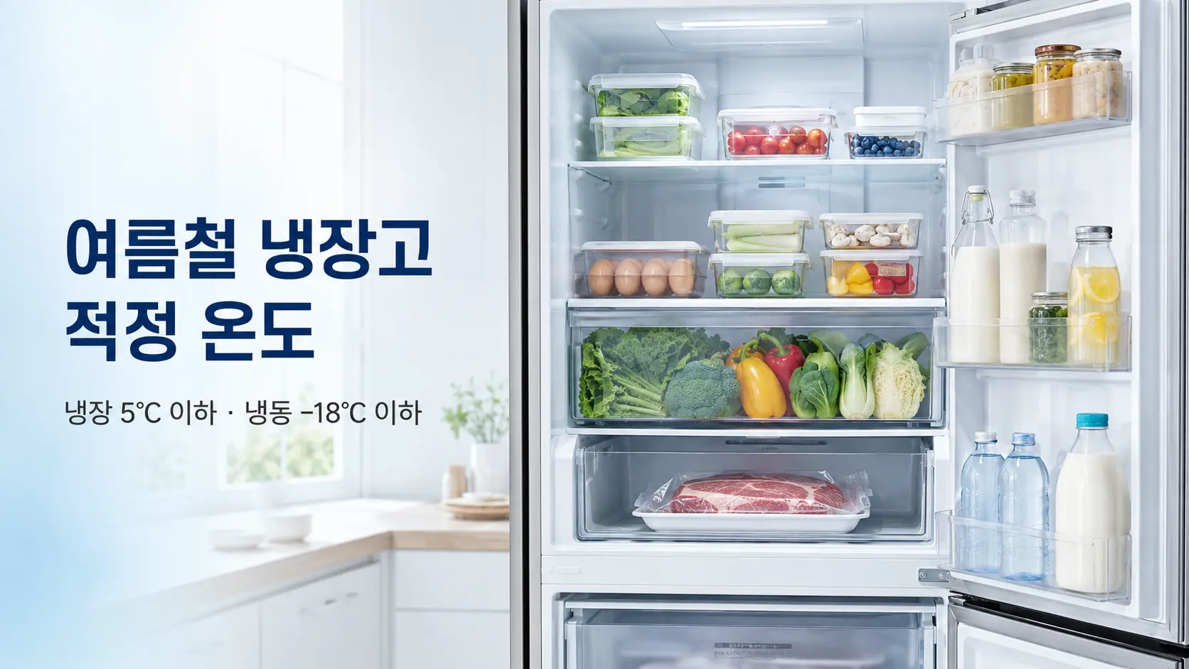 여름철 냉장고 적정 온도와 냉장 5도 이하·냉동 영하 18도 이하 보관 기준
