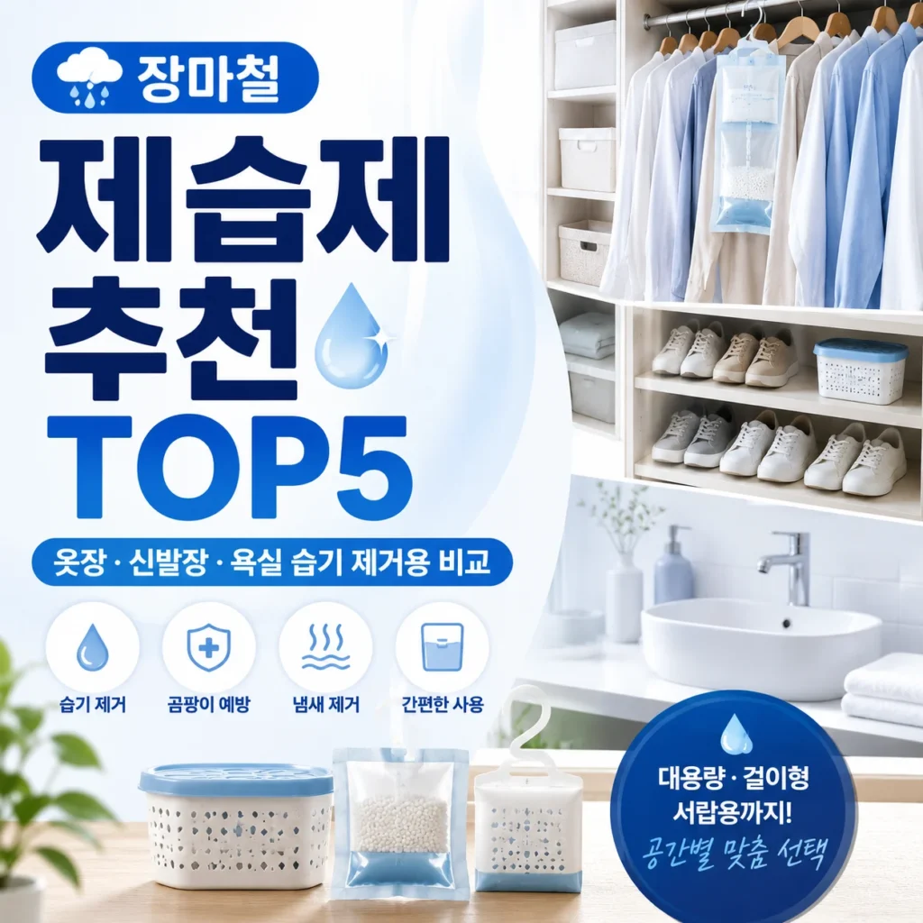 장마철 제습제 추천 TOP5 제품 비교 이미지