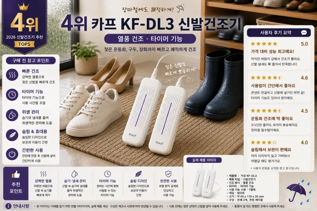 2026 신발건조기 추천 TOP5 제품 비교 이미지