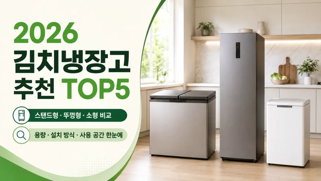 2026 김치냉장고 추천 TOP5 스탠드형 뚜껑형 소형 비교